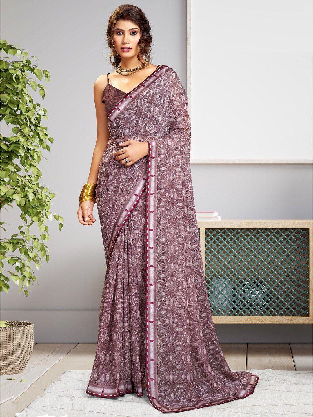 sanskar geometric printed georgette saree