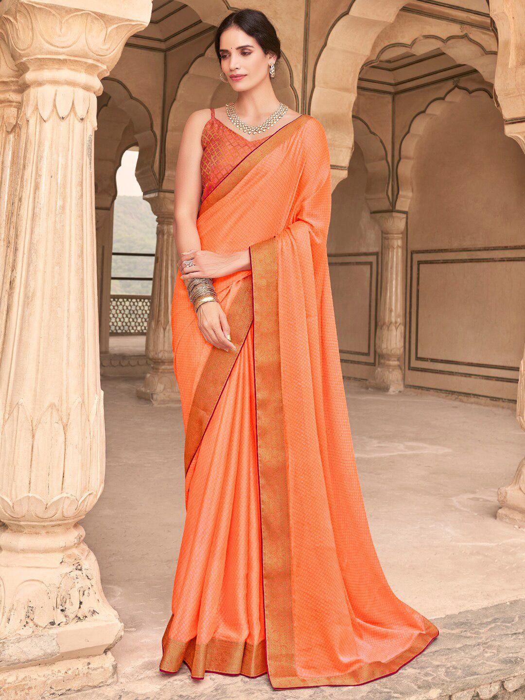 sanskar orange ethnic motifs saree