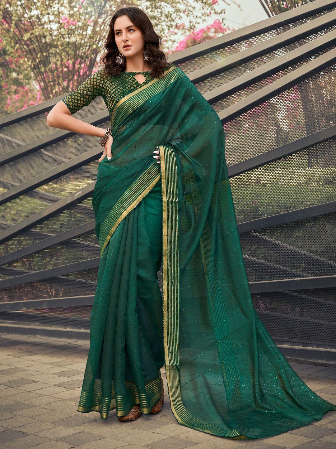 sanskar striped sequinned saree