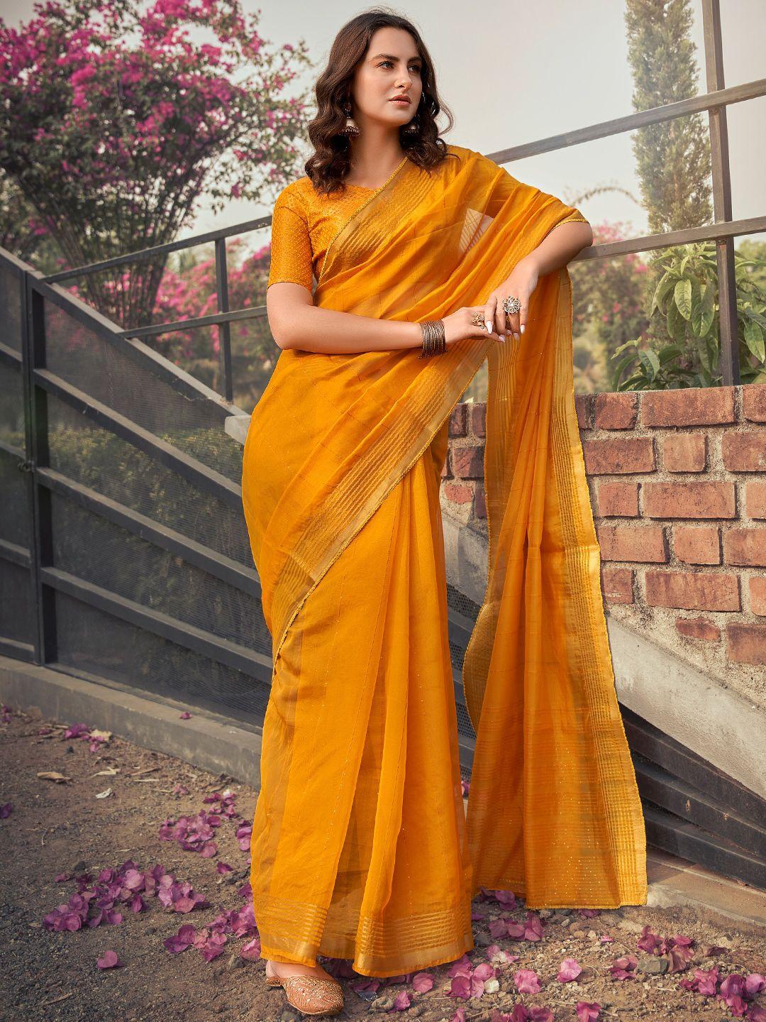 sanskar striped zari organza saree