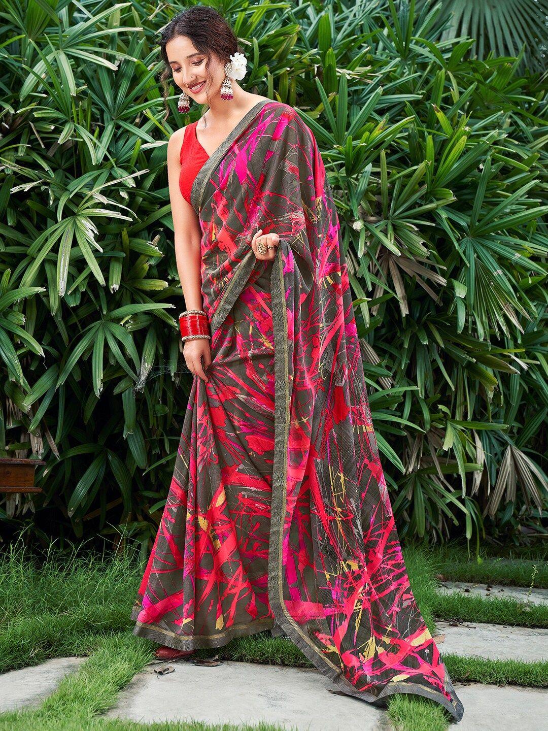 sanskar zari abstract printed georgette saree