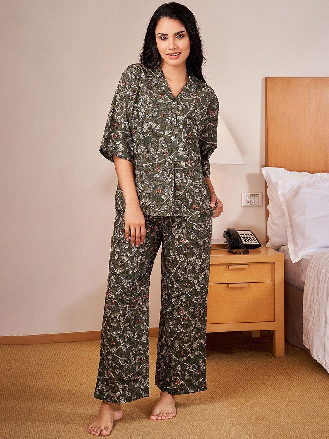 sanskrutihomes floral printed pure cotton night suit