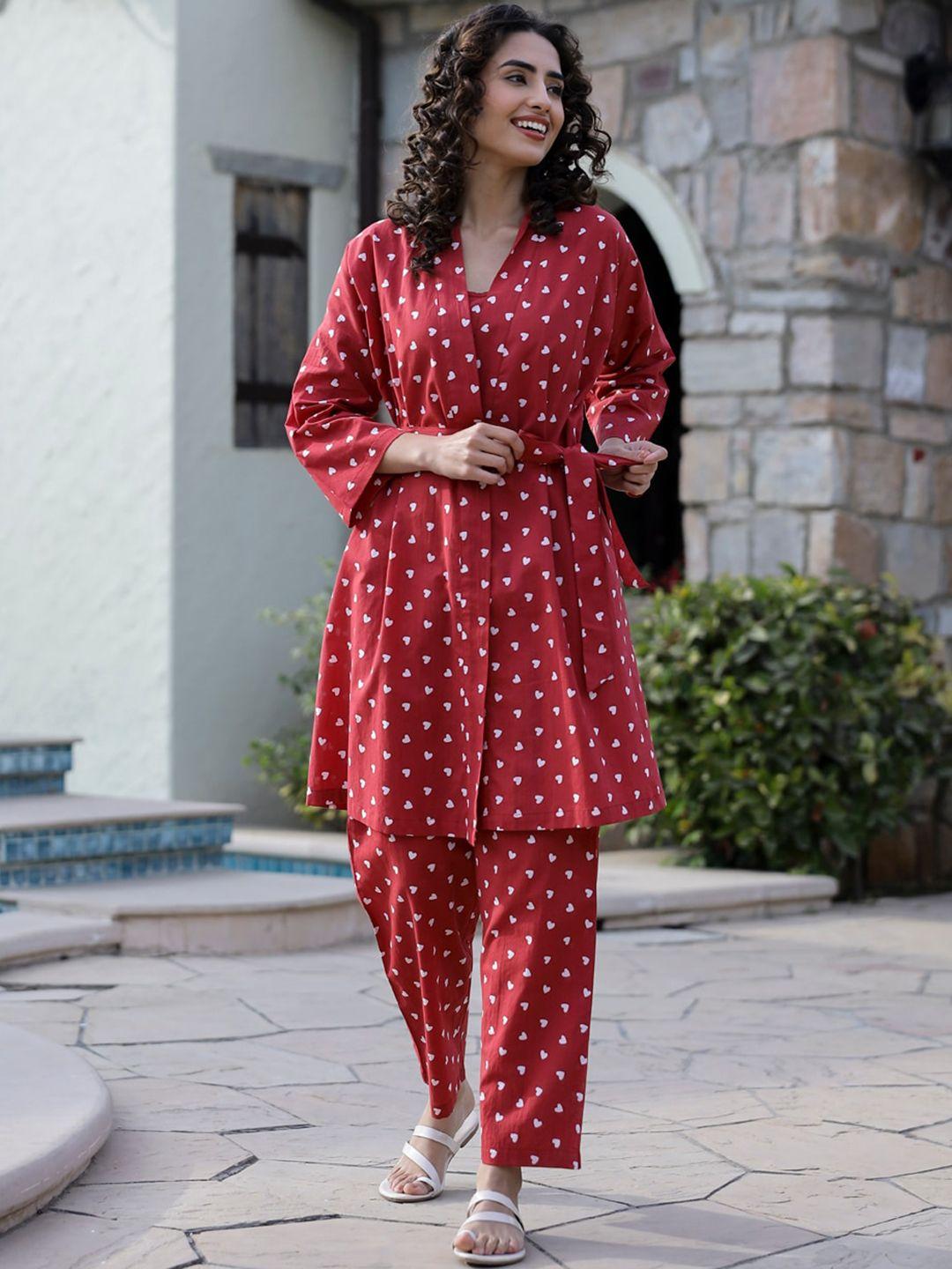 sanskrutihomes printed pure cotton night suit