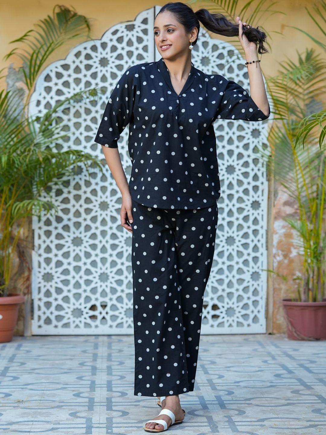 sanskrutihomes printed pure cotton top with trousers