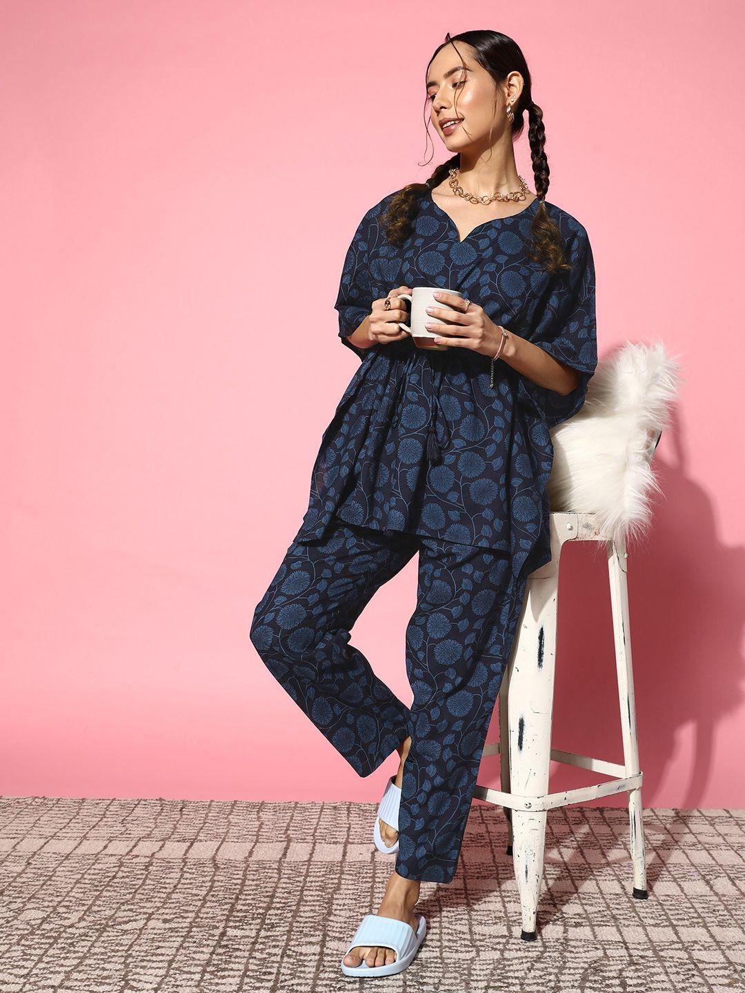 sanskrutihomes printed pure cotton tunic with trousers