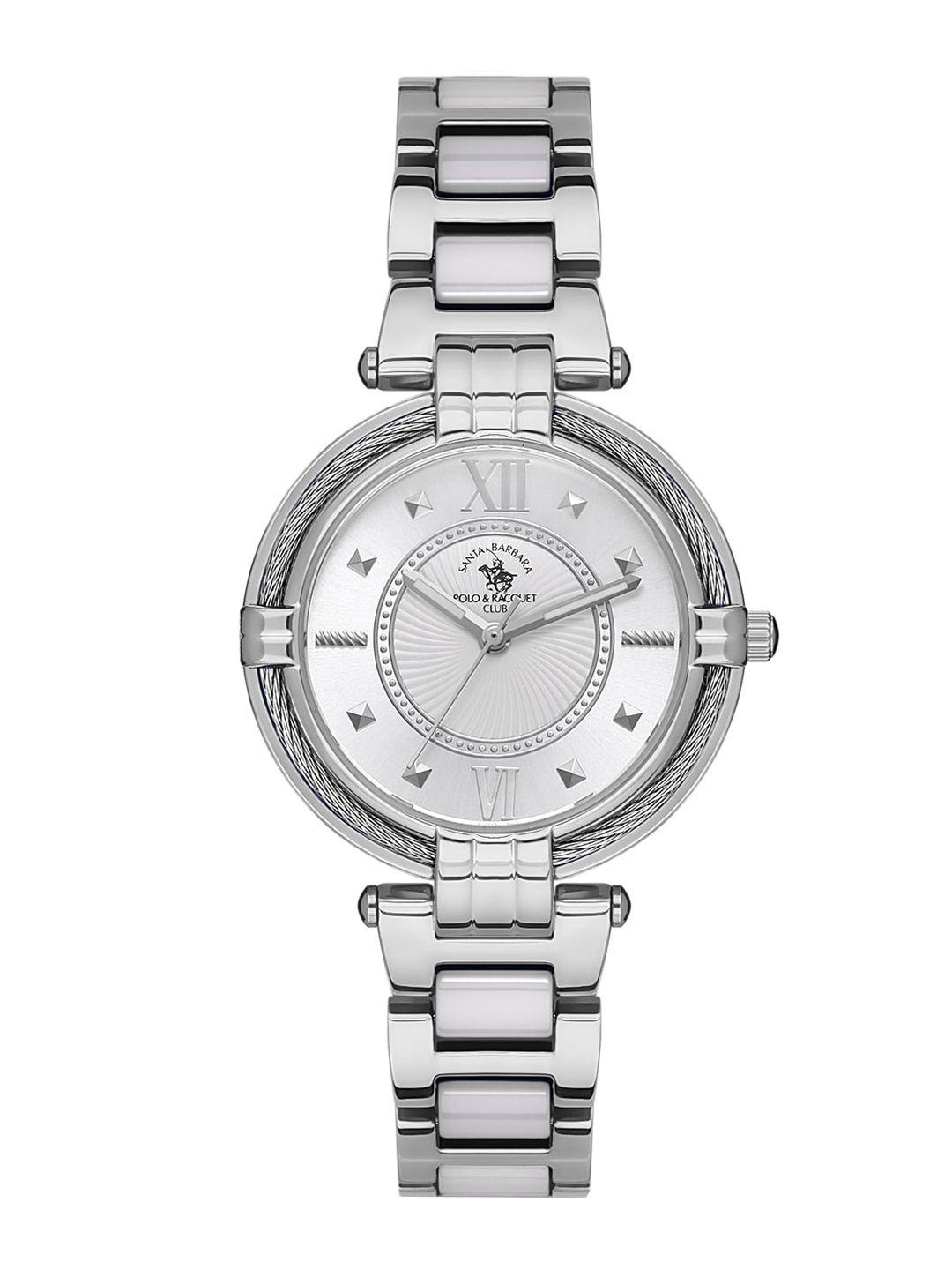 santa barbara polo & racquet club women dial & stainless steel watch sb.1.10405-1