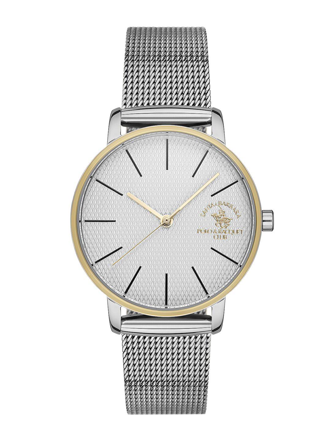 santa barbara polo & racquet club women stainless steel bracelet style analogue watch