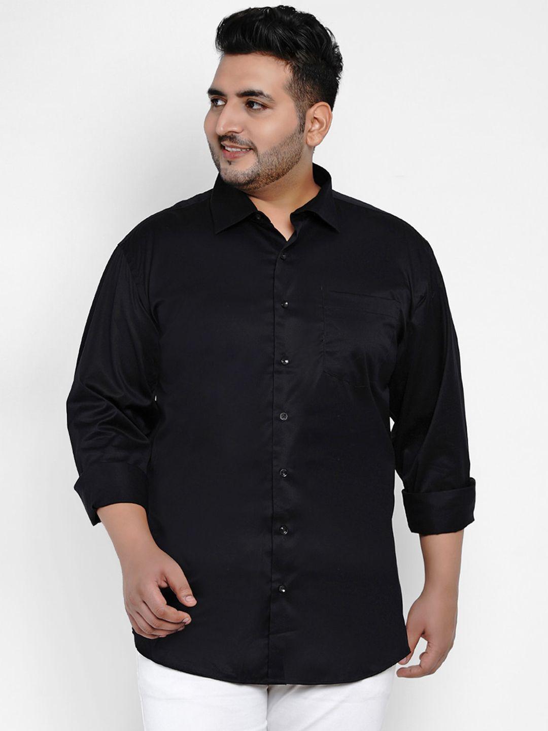 santonio men black regular fit solid casual shirt