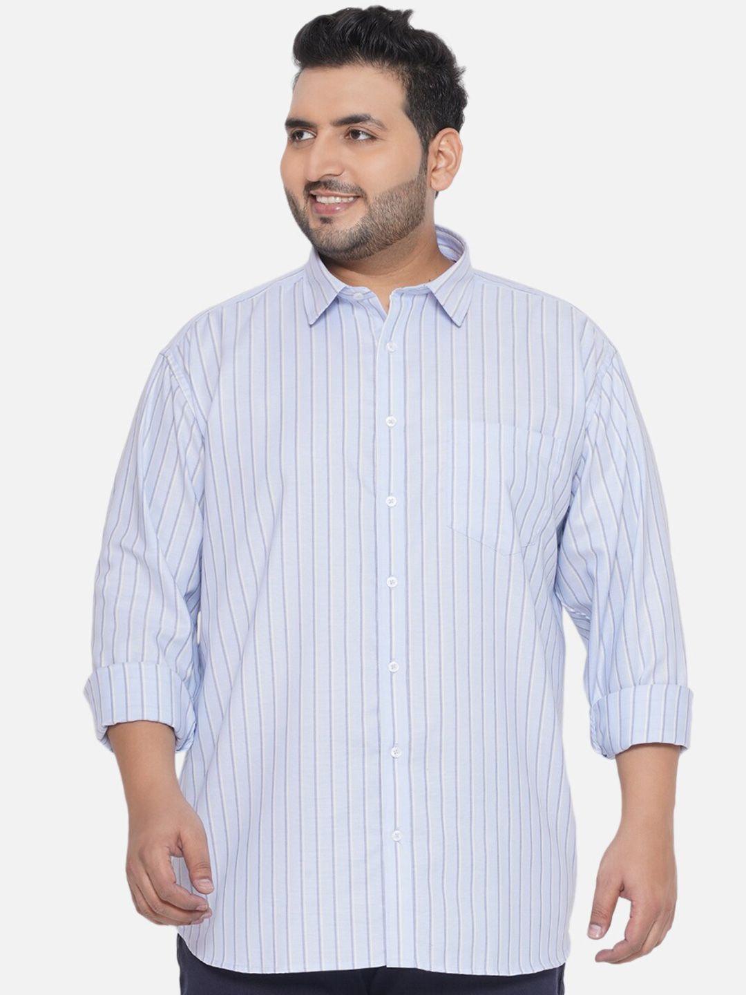 santonio men blue classic opaque striped casual shirt