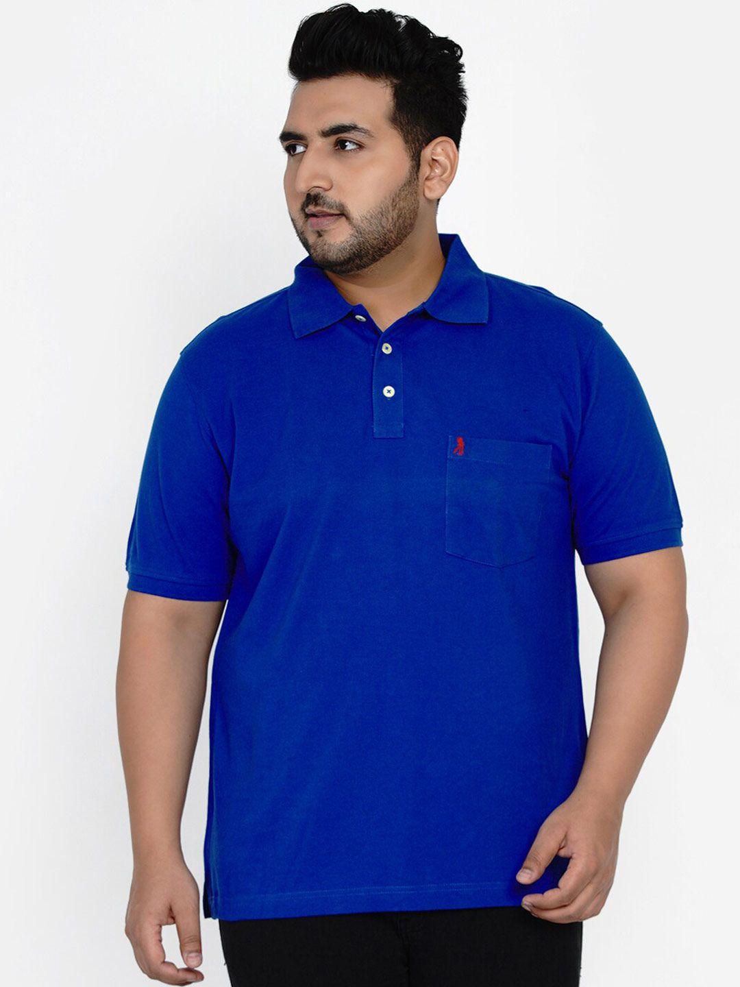 santonio men blue polo collar pockets t-shirt