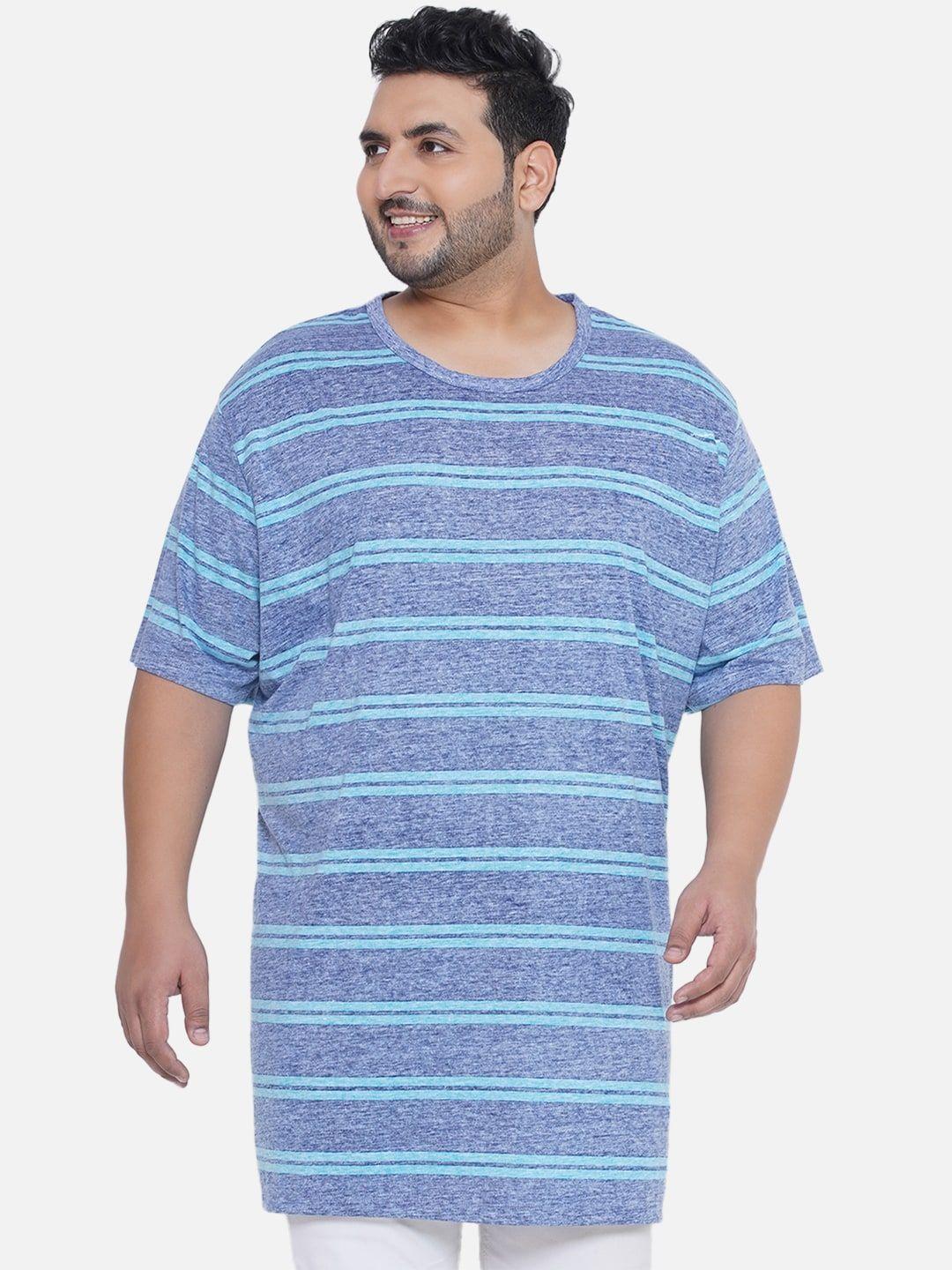 santonio men blue striped pockets t-shirt