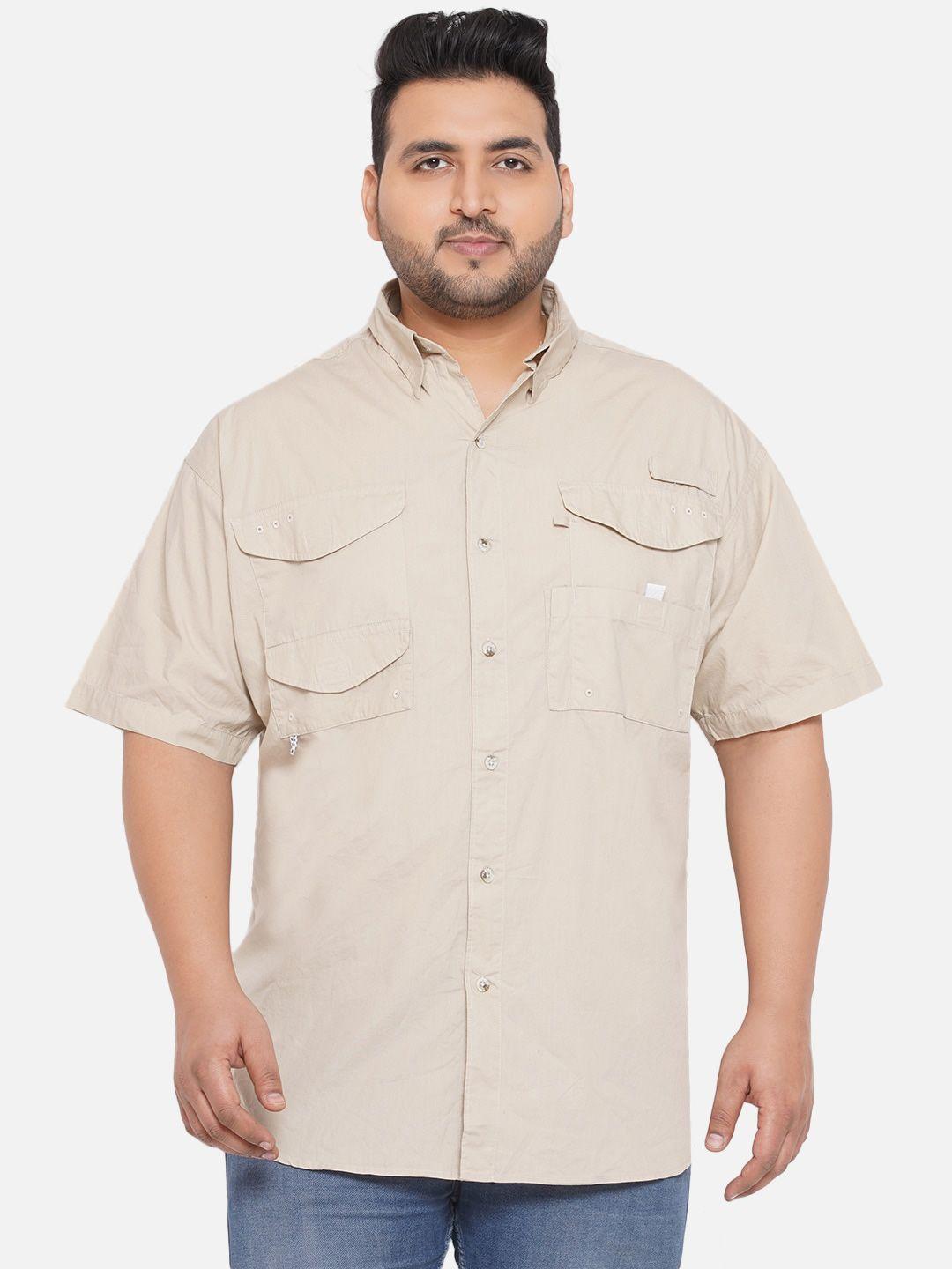 santonio men plus size solid cotton casual shirt