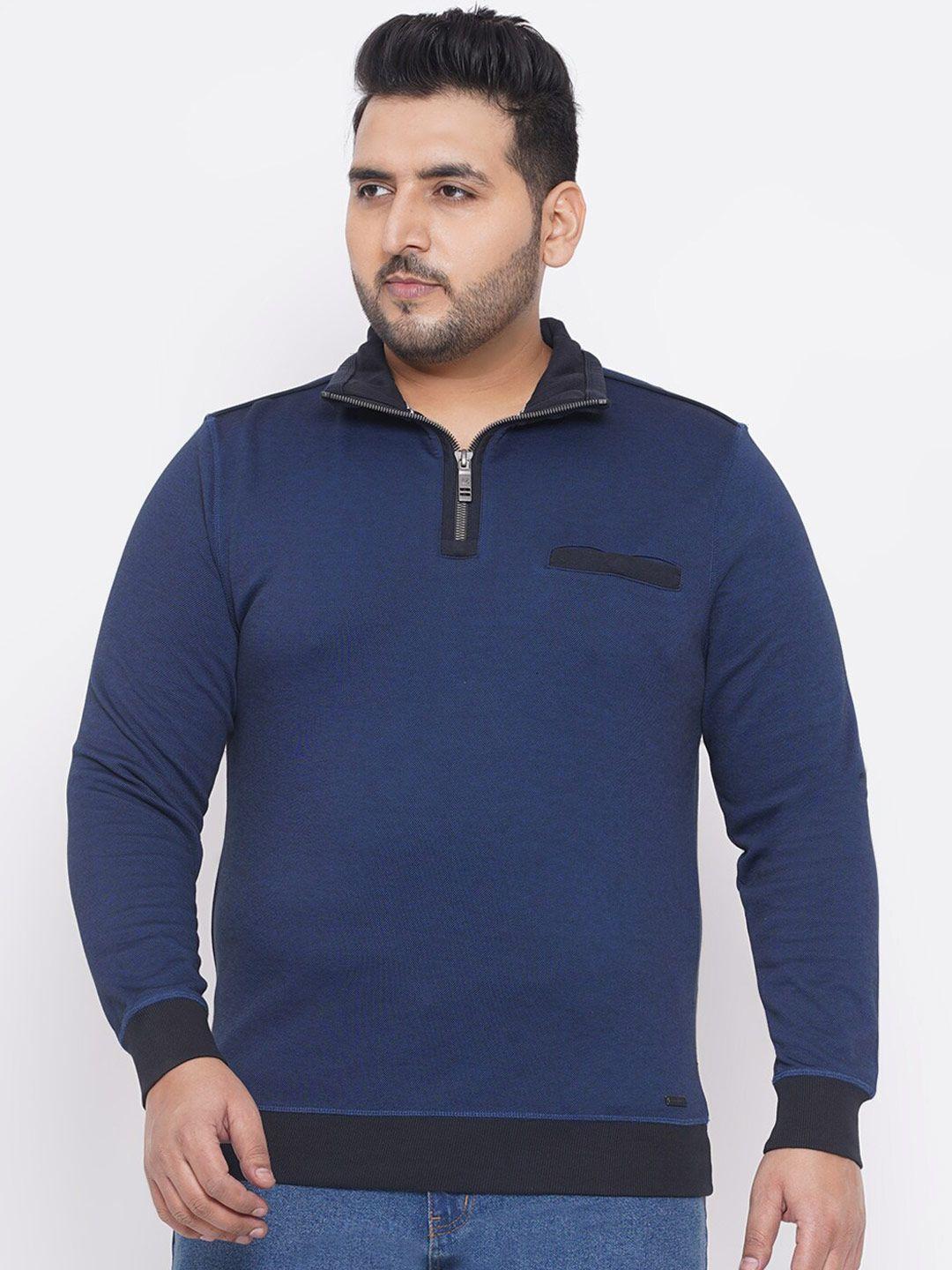 santonio plus size polo collar pure cotton pullover sweatshirt