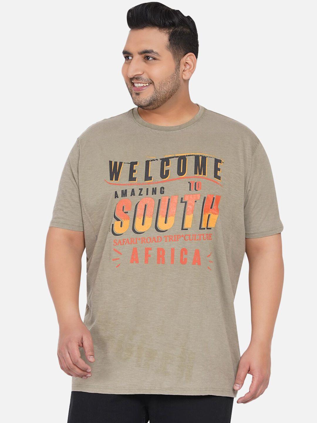 santonio plus size typography printed cotton t-shirt