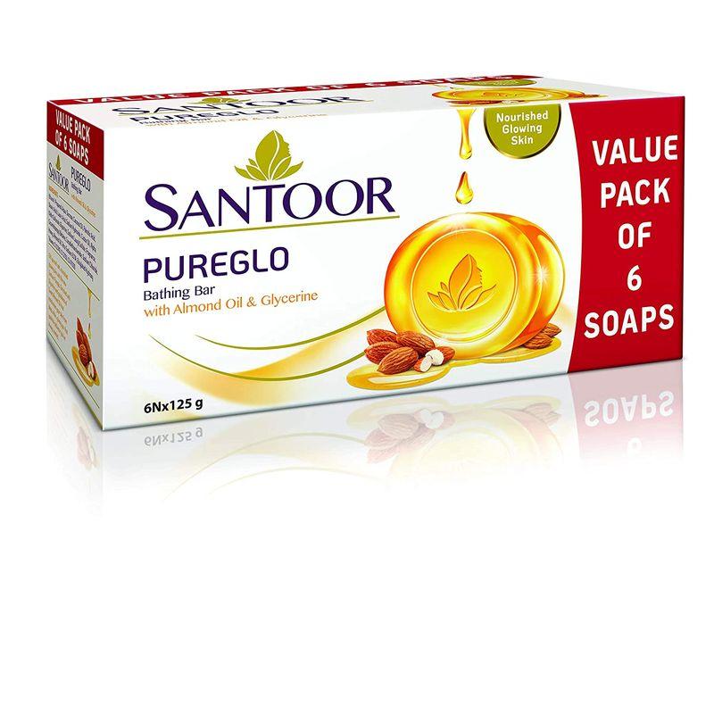 santoor glycerine pureglo soap - pack of 6