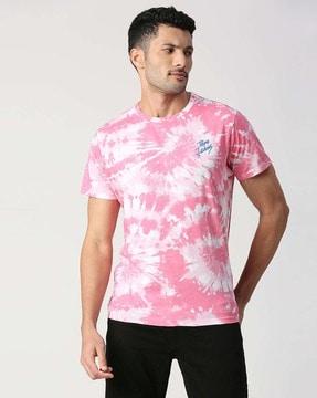 santosa tie & dye print slim fit crew-neck t-shirt