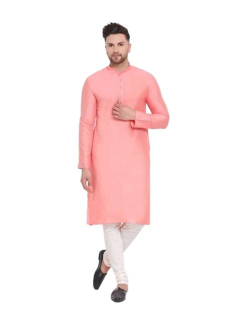 sanwara blush & white solid kurta & pyjama set