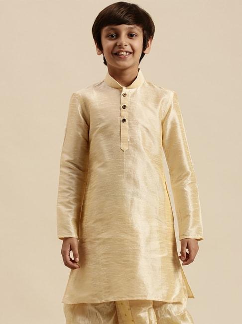 sanwara kids beige regular fit kurta