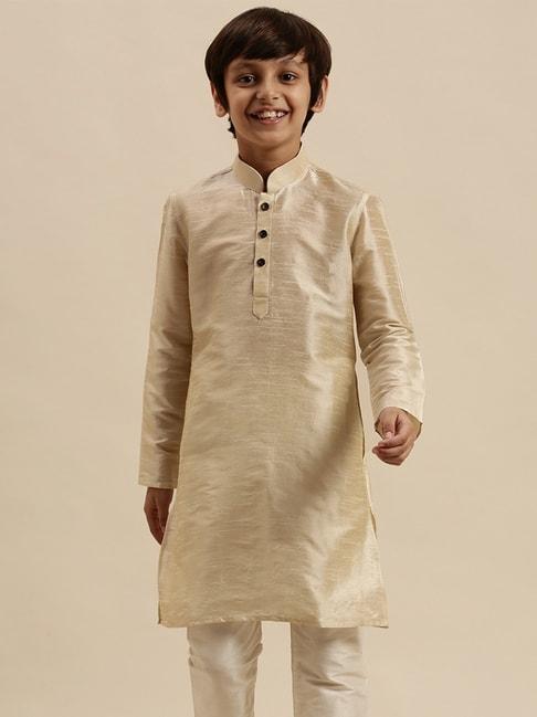 sanwara kids beige regular fit kurta