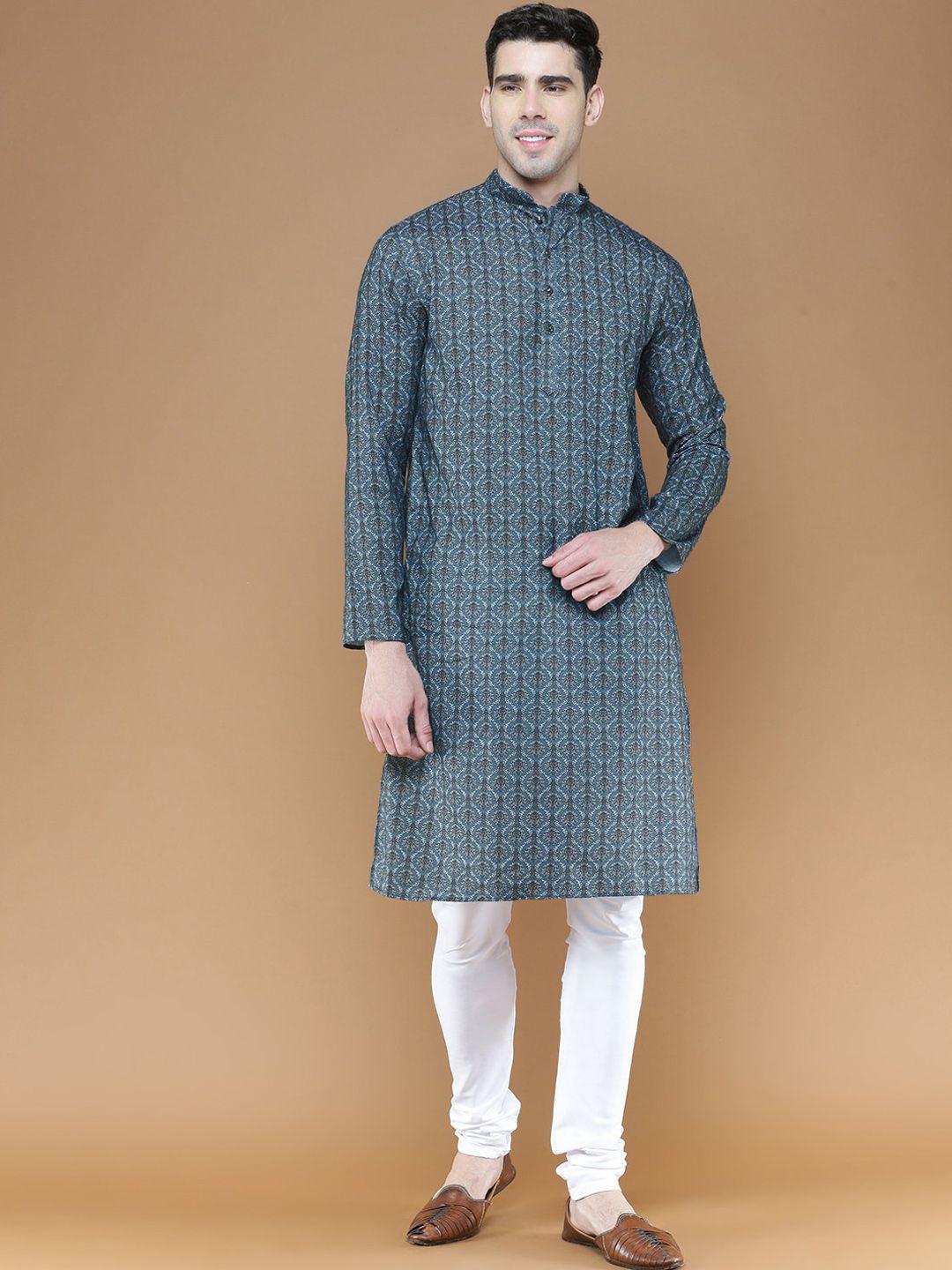 sanwara ethnic motifs printed kurta & pyjamas