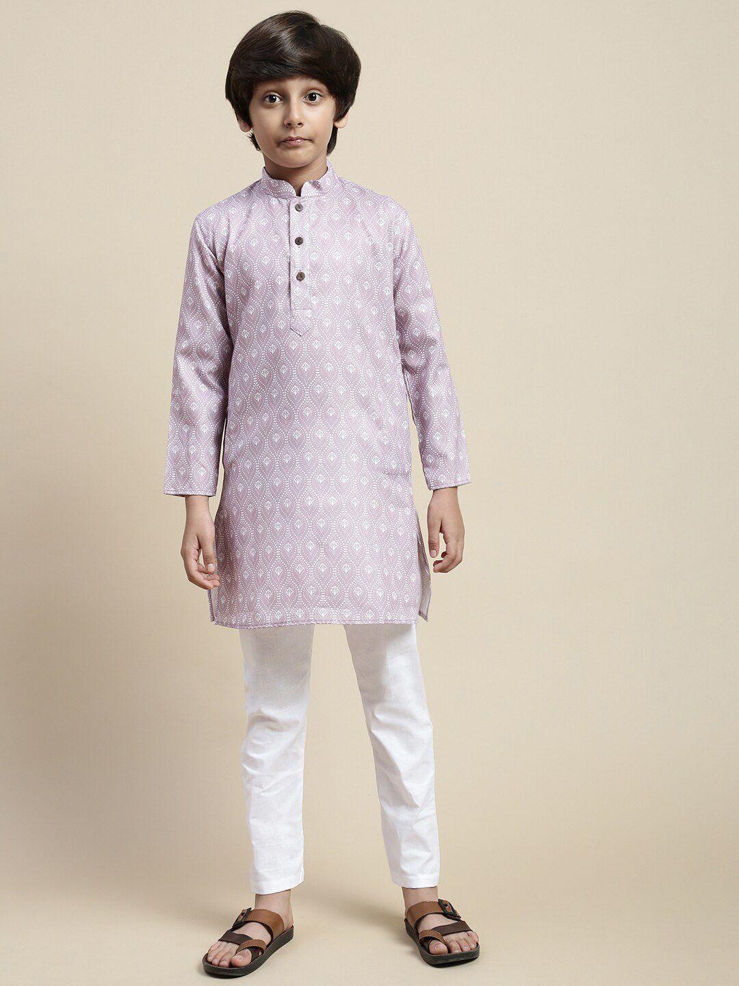 sanwara ethnic motifs printed regular kurta with pyjamas