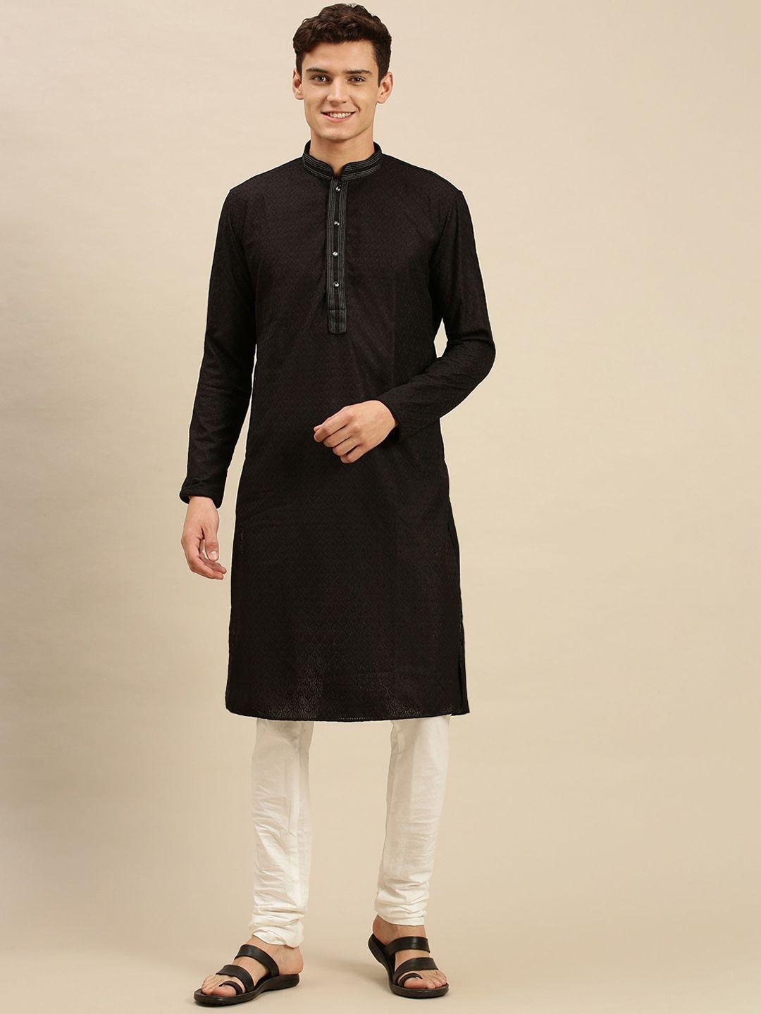 sanwara floral embroidered pure cotton chikankari kurta with pyjamas