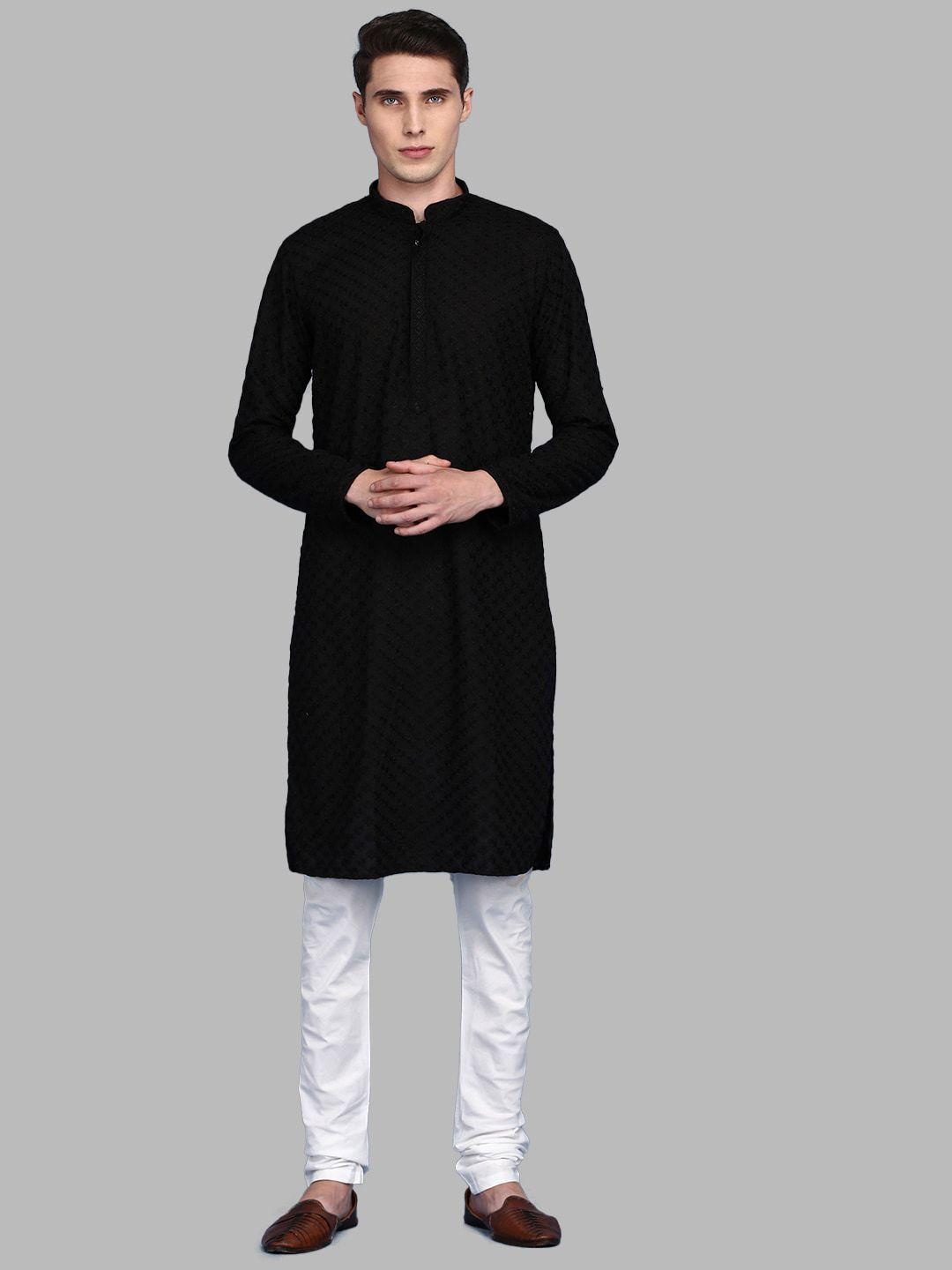 sanwara floral embroidered pure cotton chikankari kurta with pyjamas