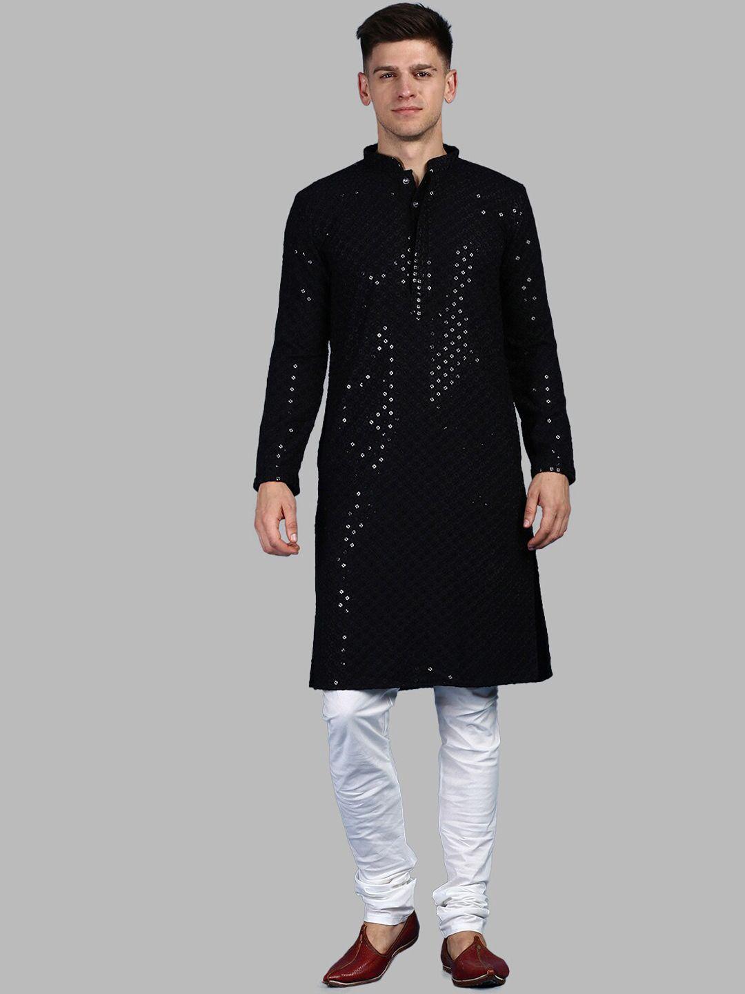 sanwara floral embroidered sequinned straight kurta with pyjamas