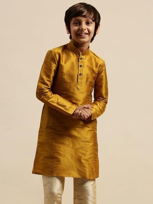 sanwara kids rich gold regular fit kurta