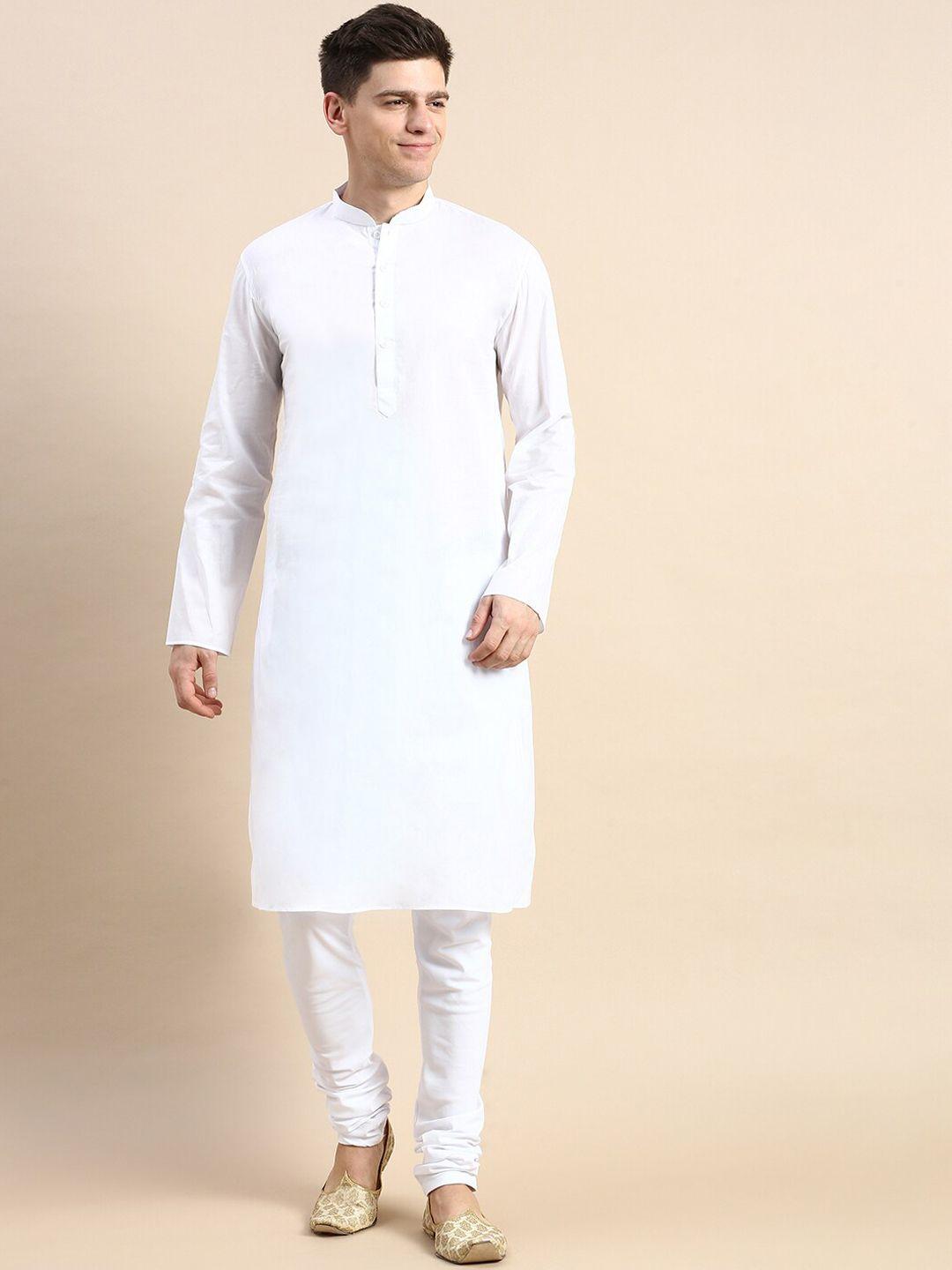 sanwara mandarin collar pure cotton kurta with churidar