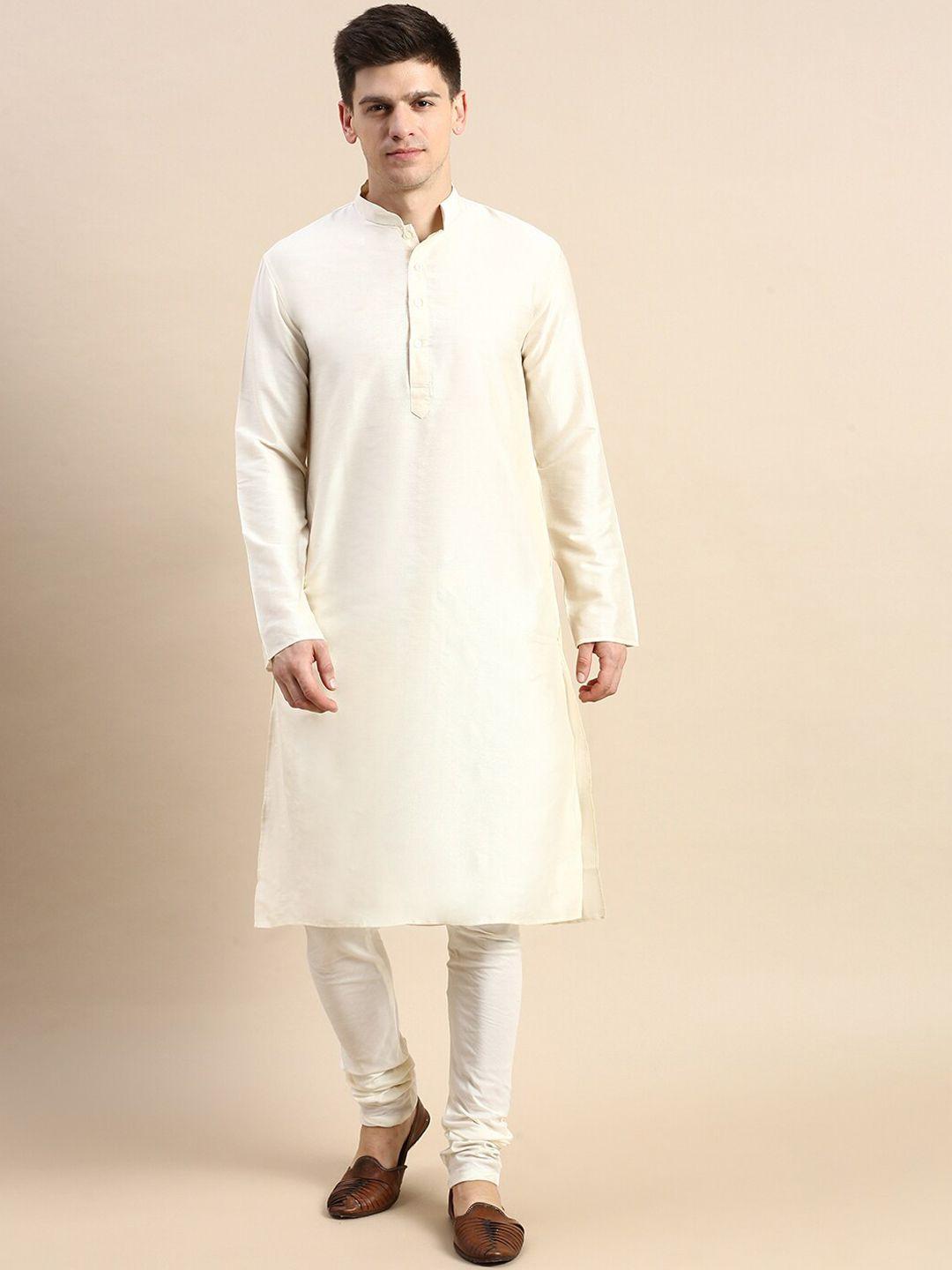sanwara mandarin collar pure cotton straight kurta with churidar