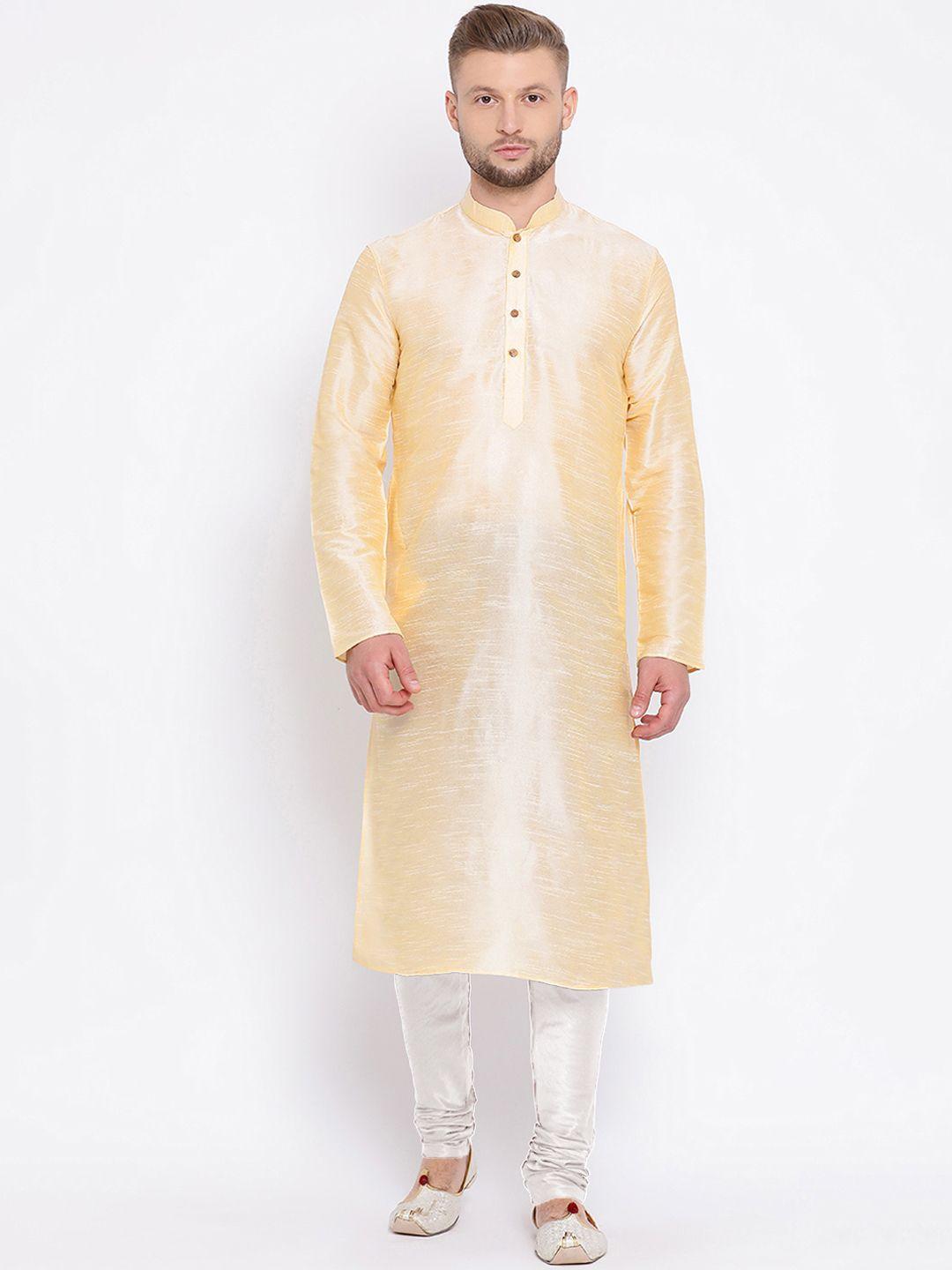 sanwara men beige solid straight kurta