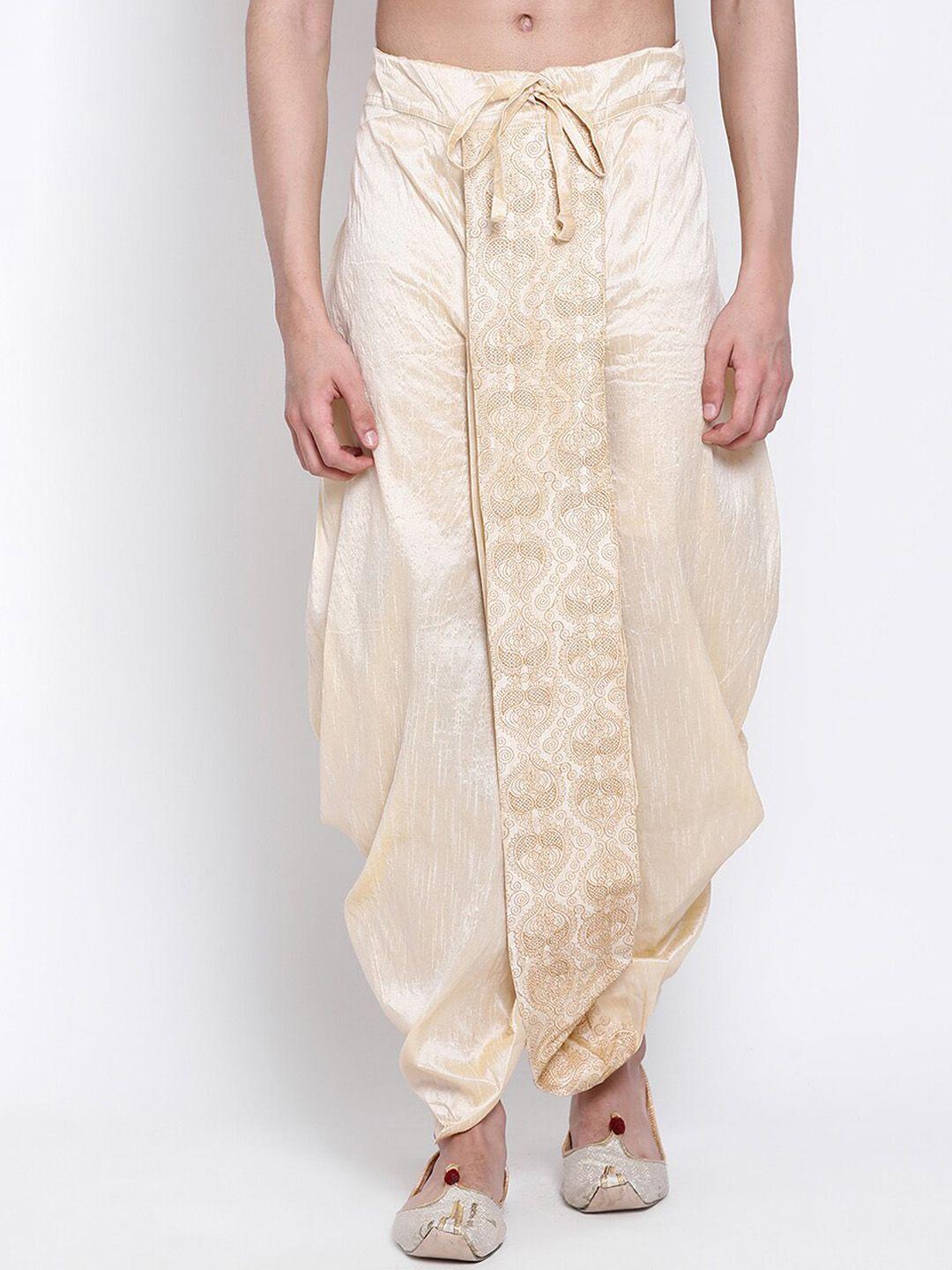 sanwara men embroidered art silk dhoti pants