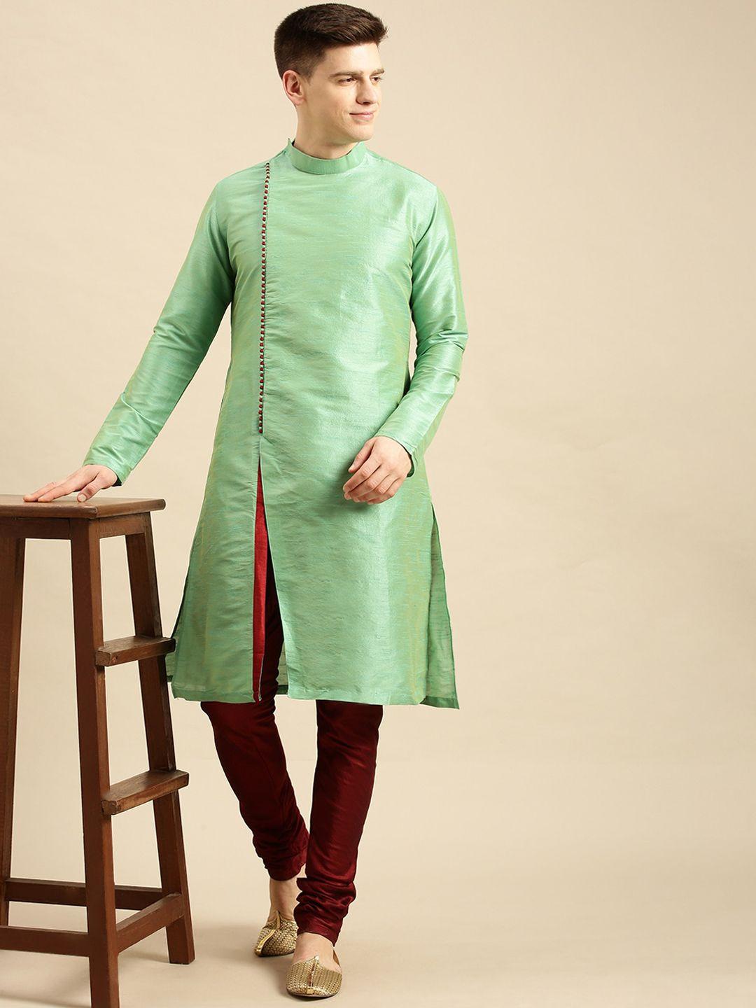 sanwara men green kurta with churidar