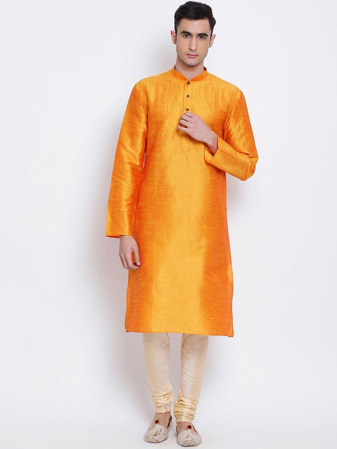 sanwara men orange kurta