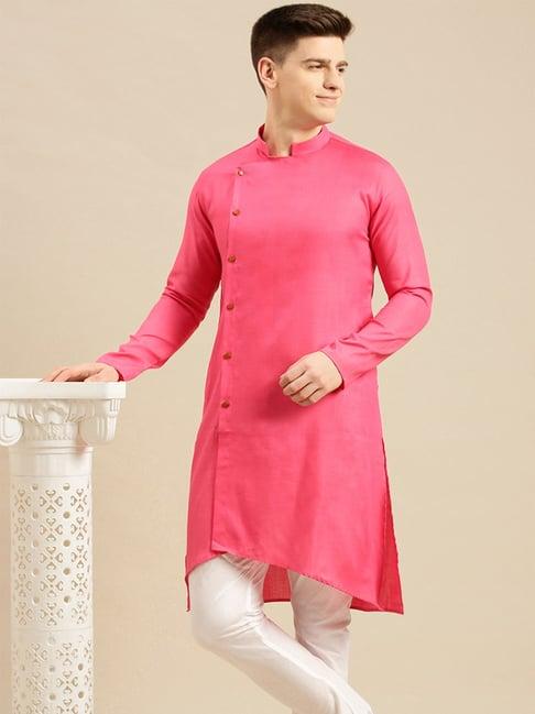 sanwara pink cotton regular fit kurtas