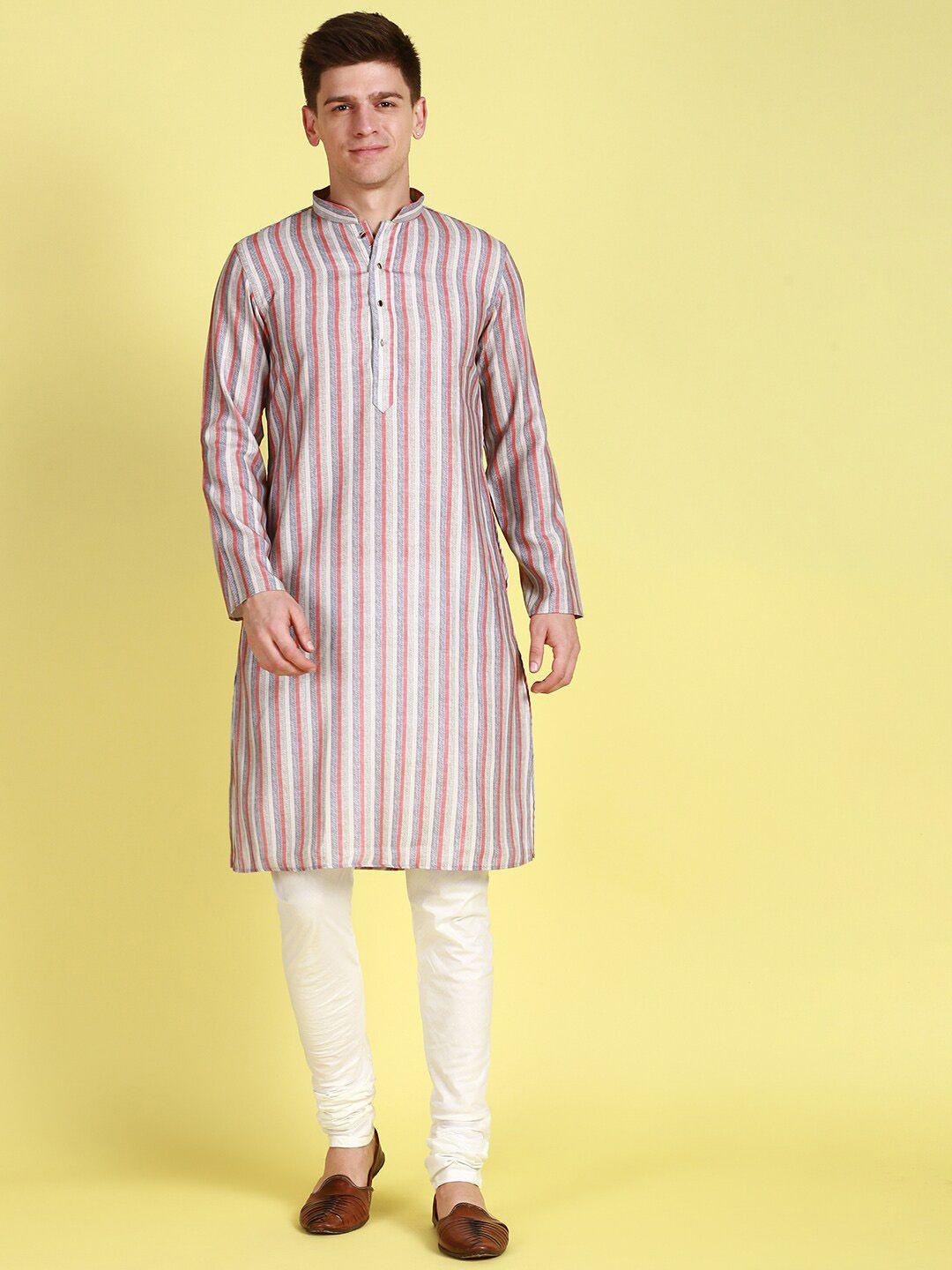 sanwara striped pure cotton kurta with pyjamas