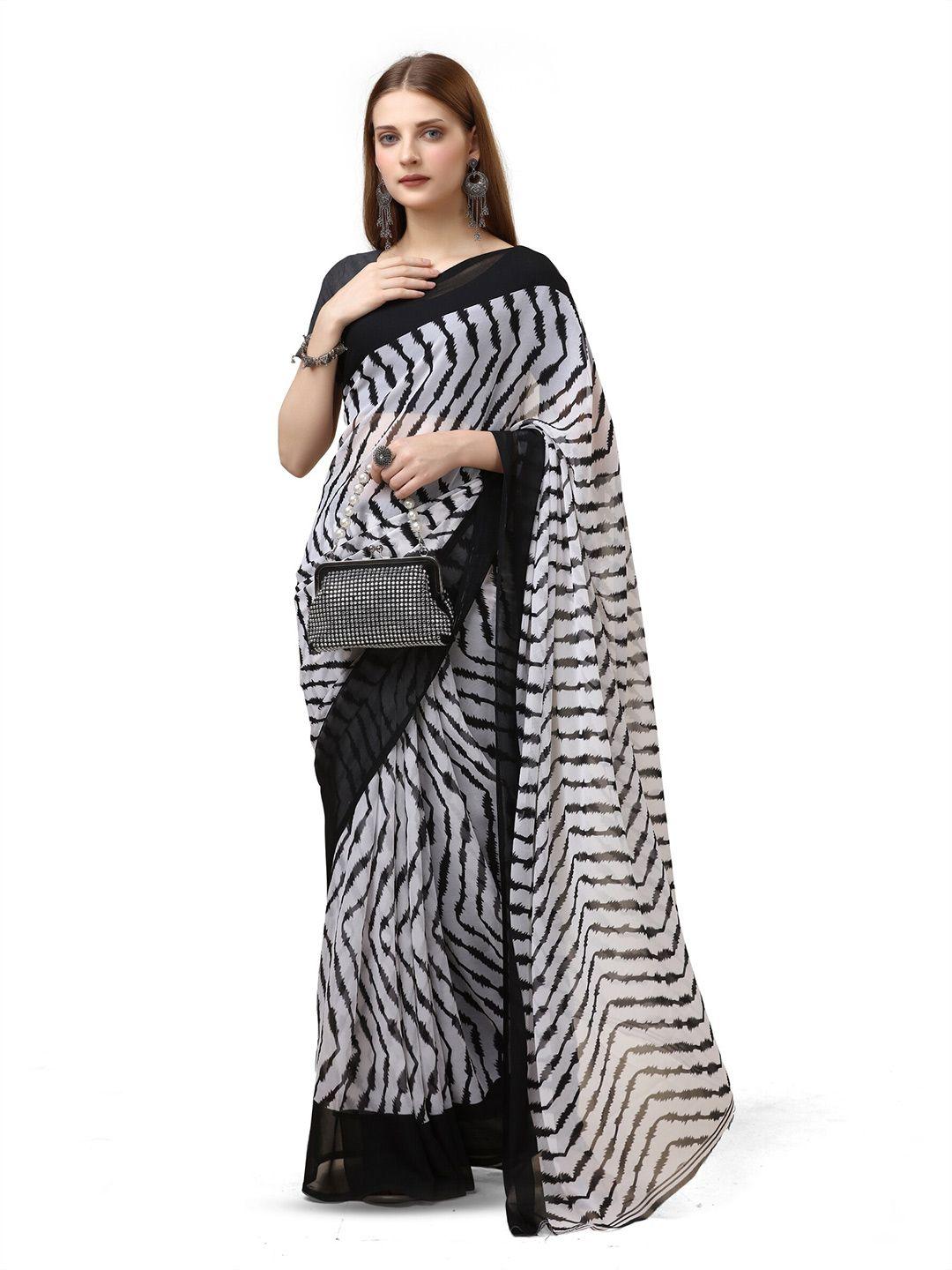 sanwariya silk striped block printed saree