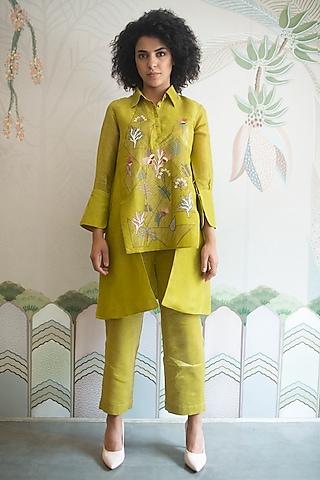 sap-green-handloom-linen-silk-tunic-set