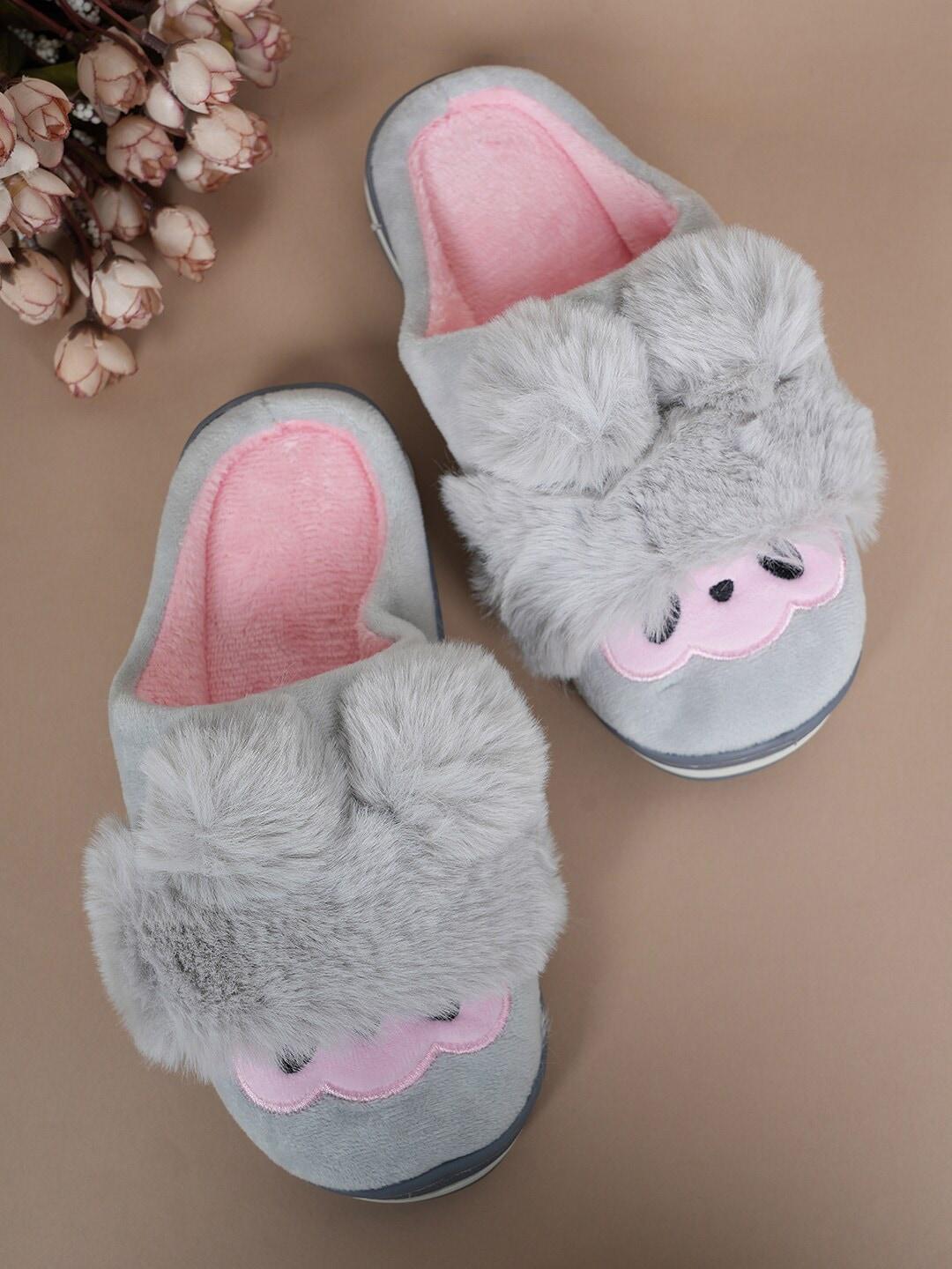 sapatos women embellished fur room slippers