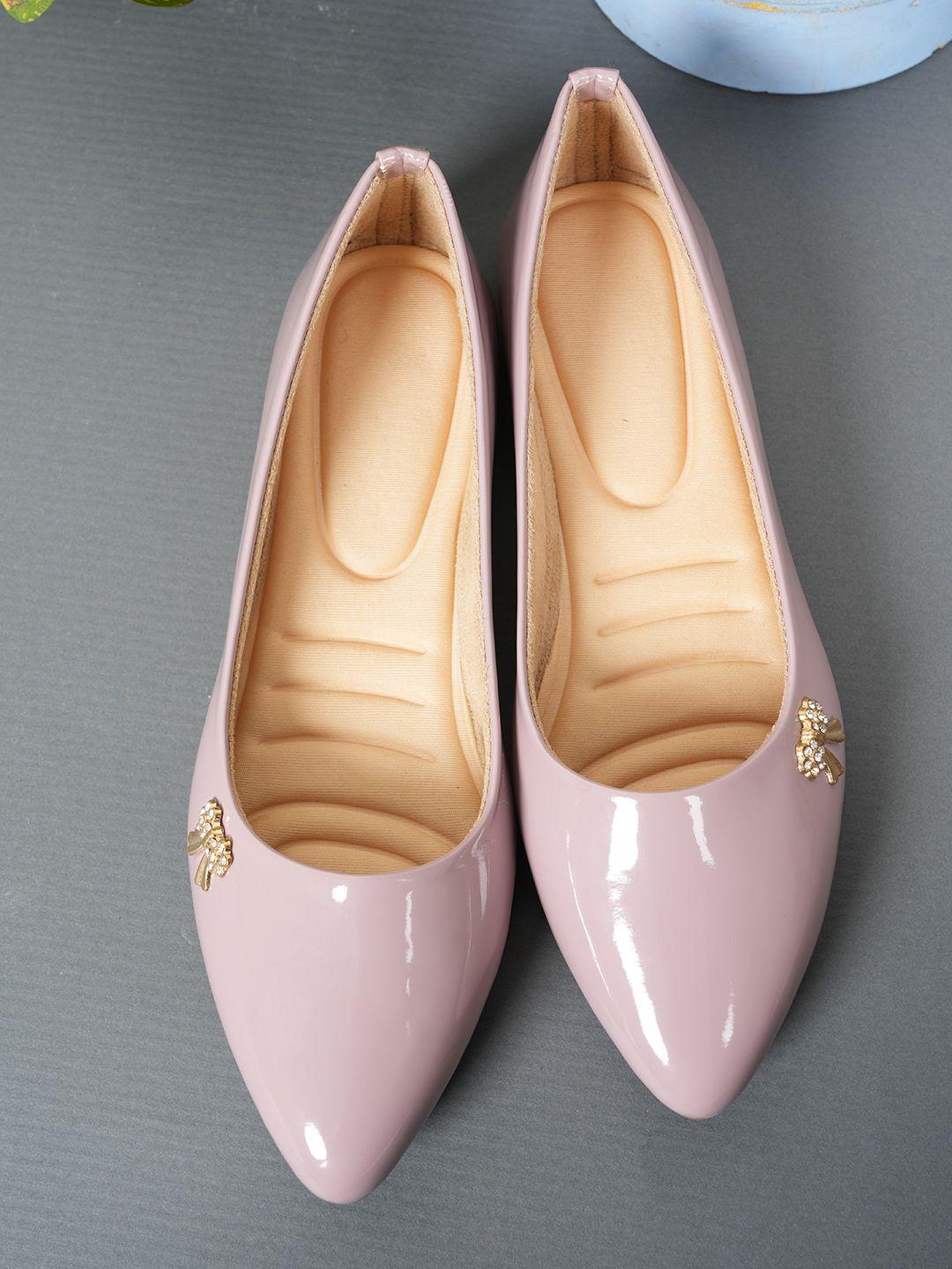 sapatos embellished pointed toe ballerinas