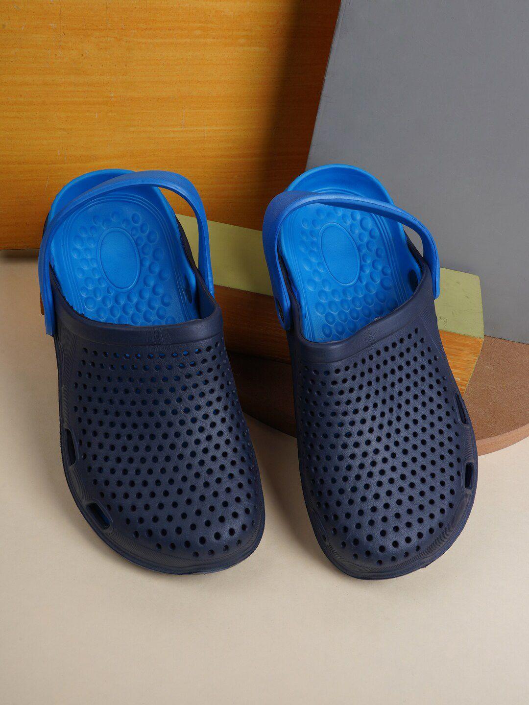 sapatos men navy blue rubber casual clogs
