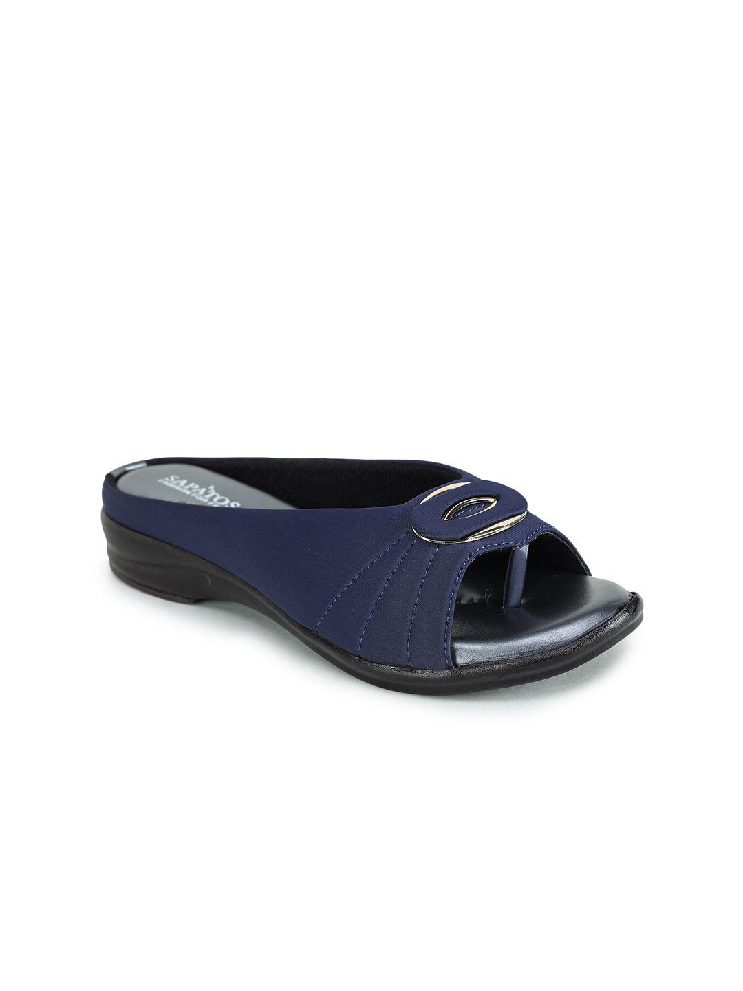 sapatos women navy blue open toe flats