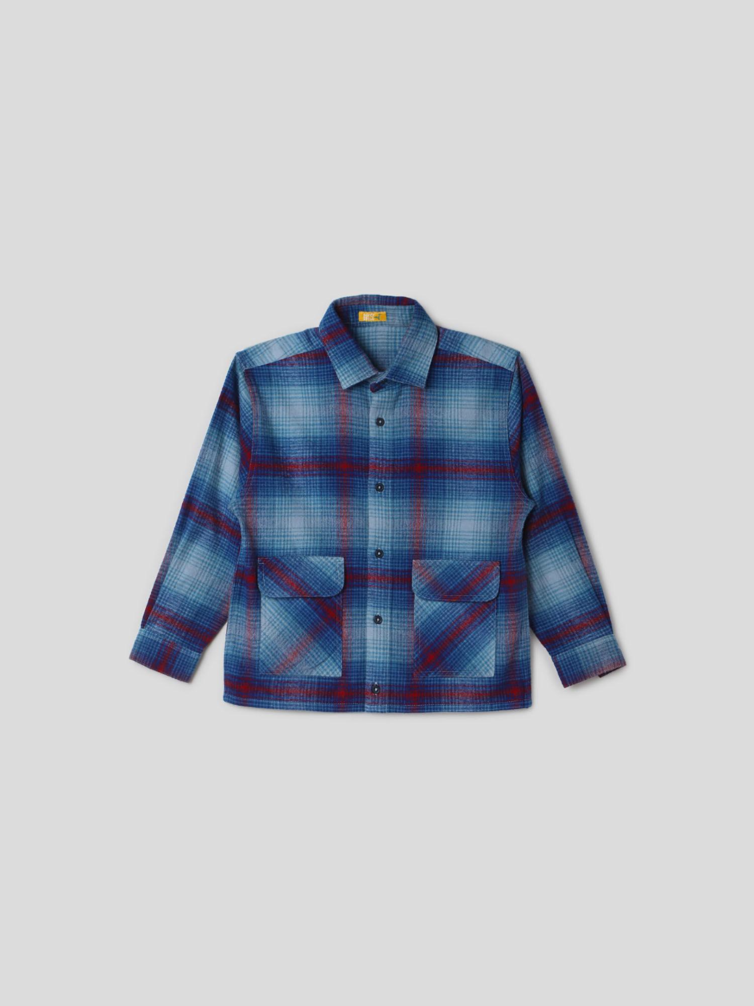 sapphire blue check shirt