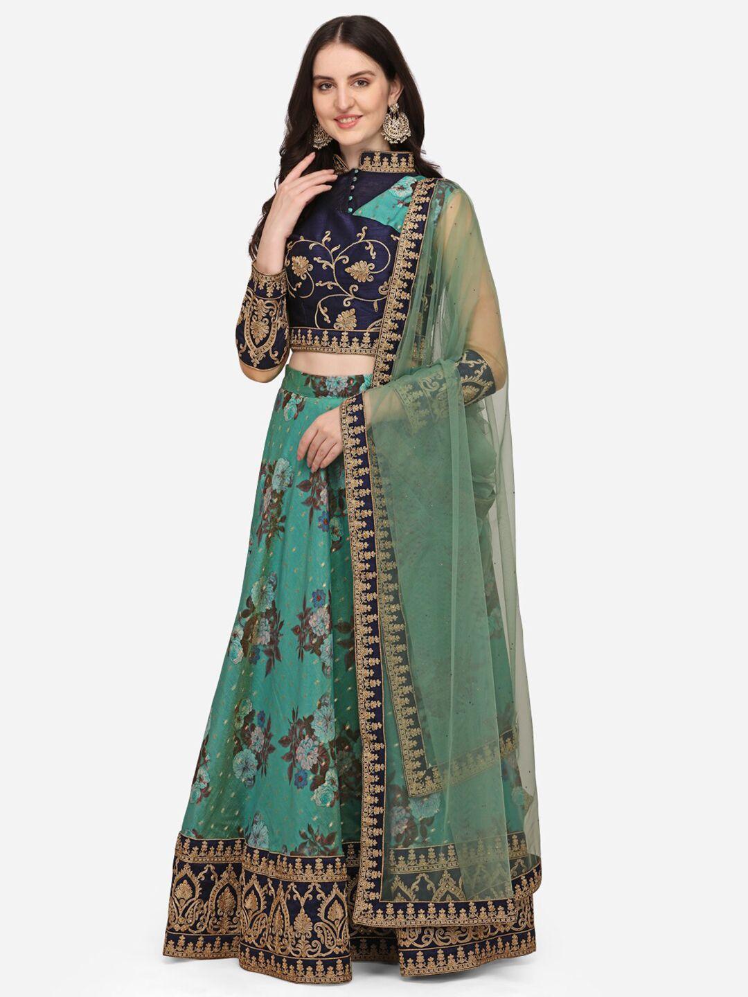 saptrangi  embroidered  semi-stitched lehenga & ready to wear blouse with dupatta