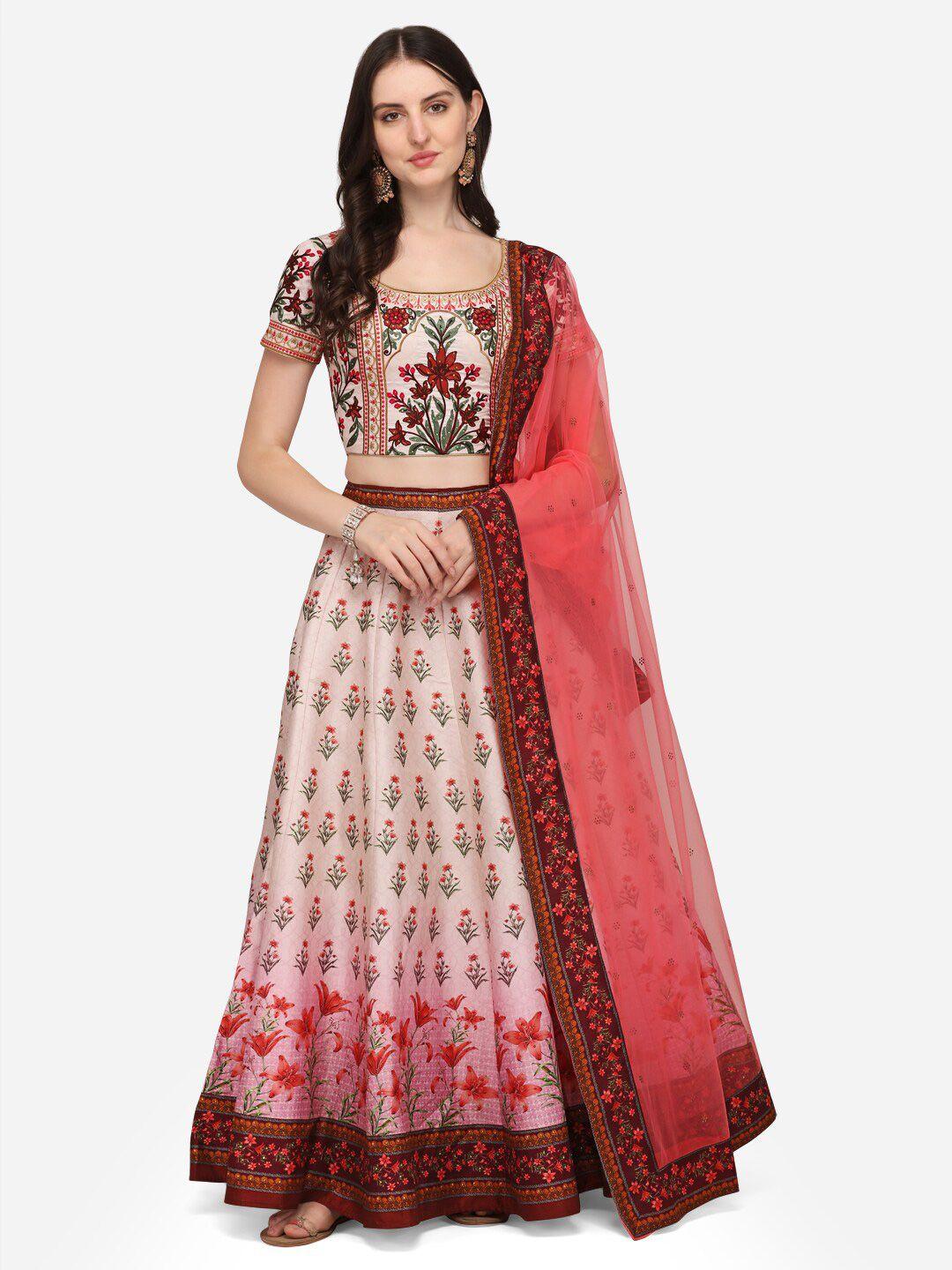 saptrangi embroidered ready to wear lehenga & blouse with dupatta