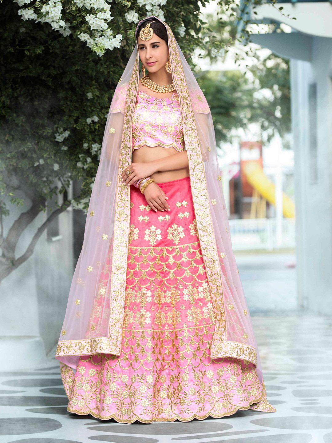 saptrangi embroidered ready to wear lehenga & blouse with dupatta