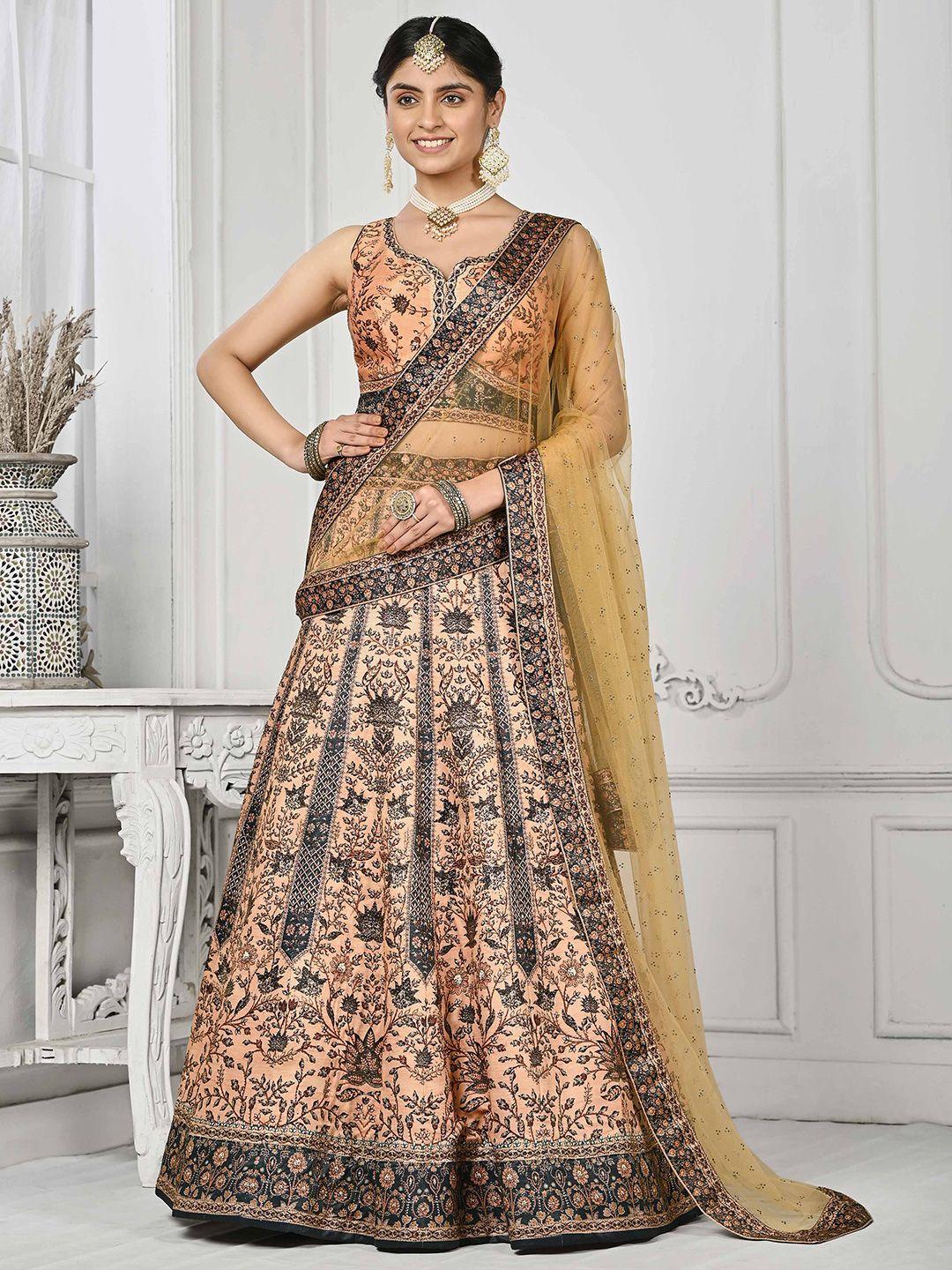 saptrangi embroidered ready to wear lehenga & blouse with dupatta