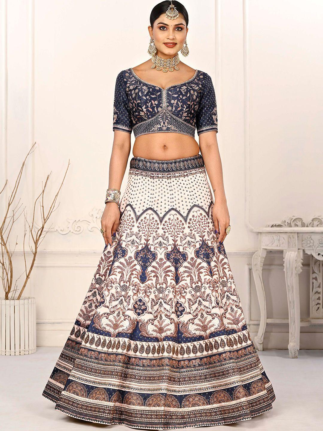 saptrangi ethnic motifs embroidered beads and stones ready to wear lehenga choli