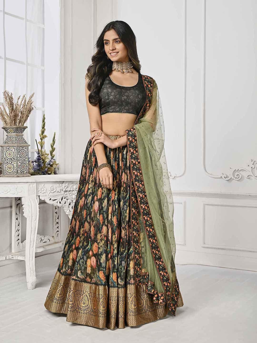 saptrangi printed ready to wear lehenga & blouse with dupatta